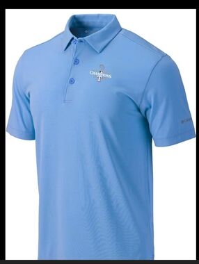 Texas Rangers Columbia Golf 2023   World Series Champions MLB Polo Shirt Blue L